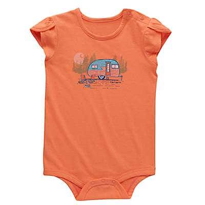 Carhartt Infant girl Tropical Peach Girls' Petal Sleeve Camper Bodysuit (Infant)