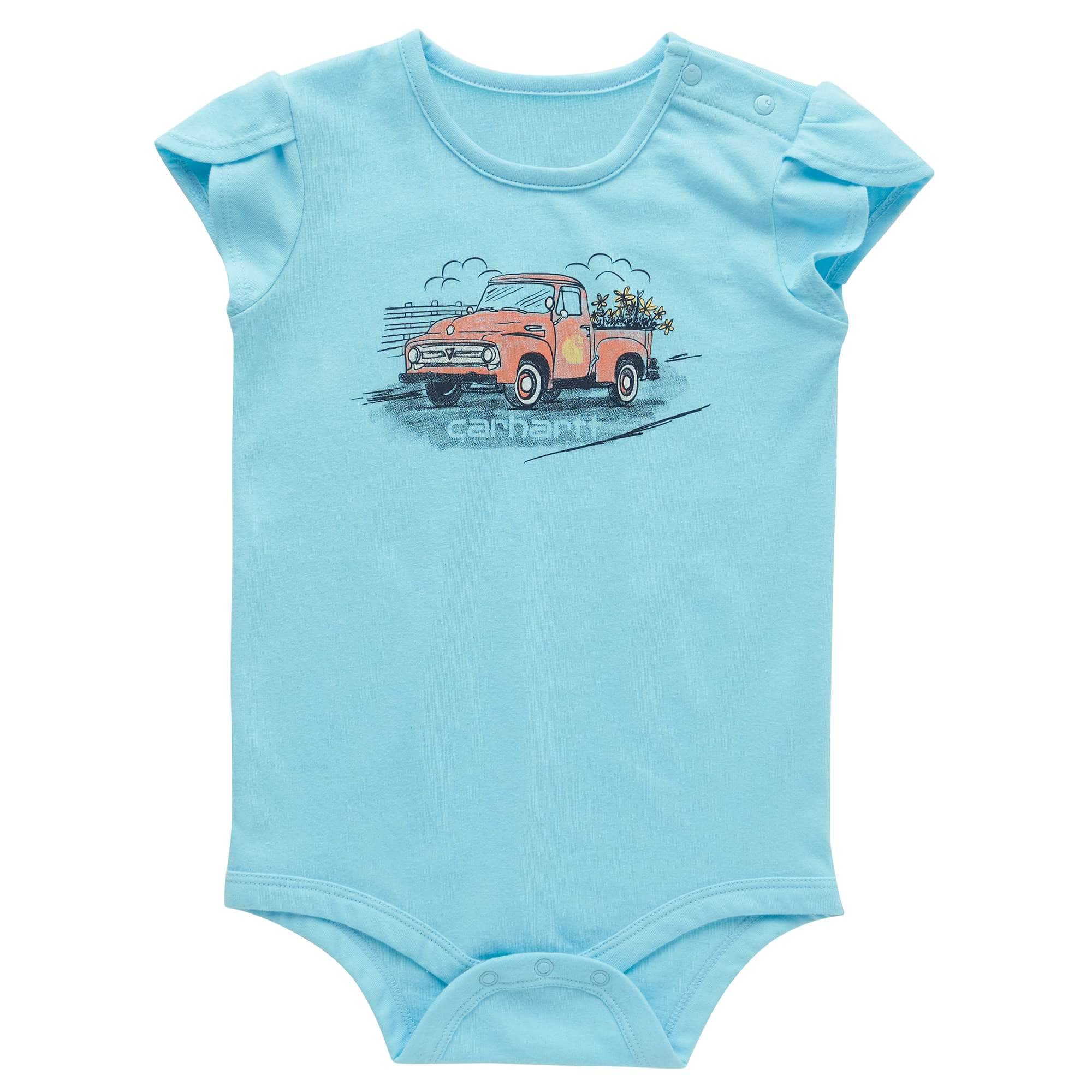 Girls' Petal Sleeve Old Truck Bodysuit (Infant)