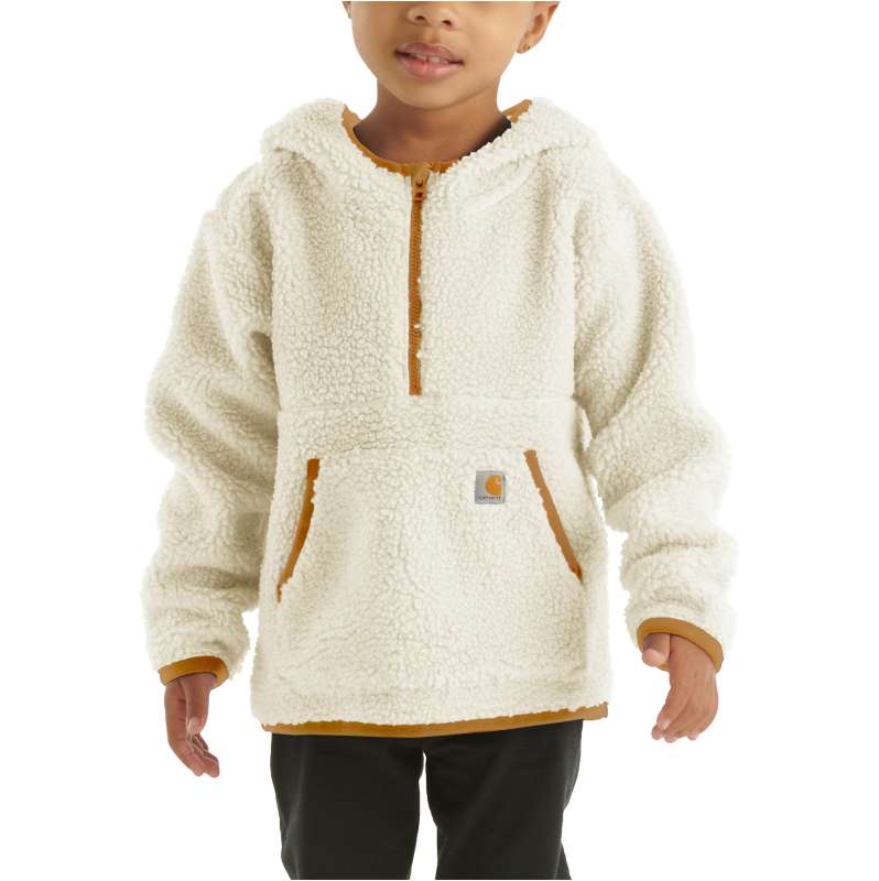 Carhartt  Malt Girls' Long-Sleeve Fleece Hooded Half-Zip Sweatshirt (Toddler/Child/Youth)