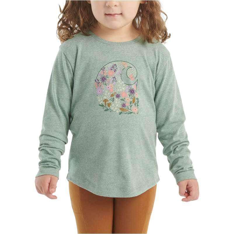 Carhartt  Patina Heather Girls' Long-Sleeve Floral C T-Shirt (Toddler/Child/Youth)