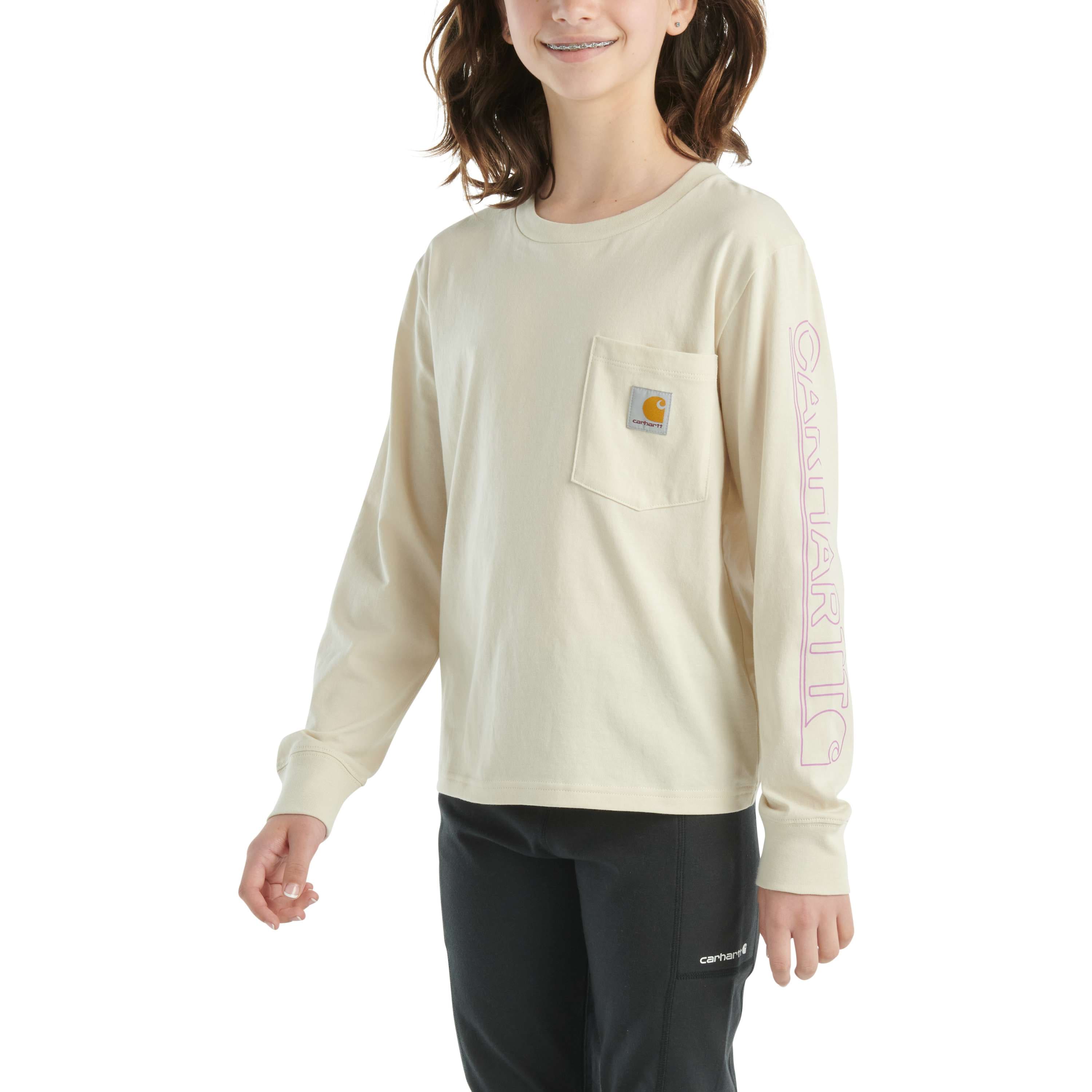 Additional thumbnail 1 of Girls' Long-Sleeve Graphic Pocket T-Shirt (Toddler/Child/Youth)