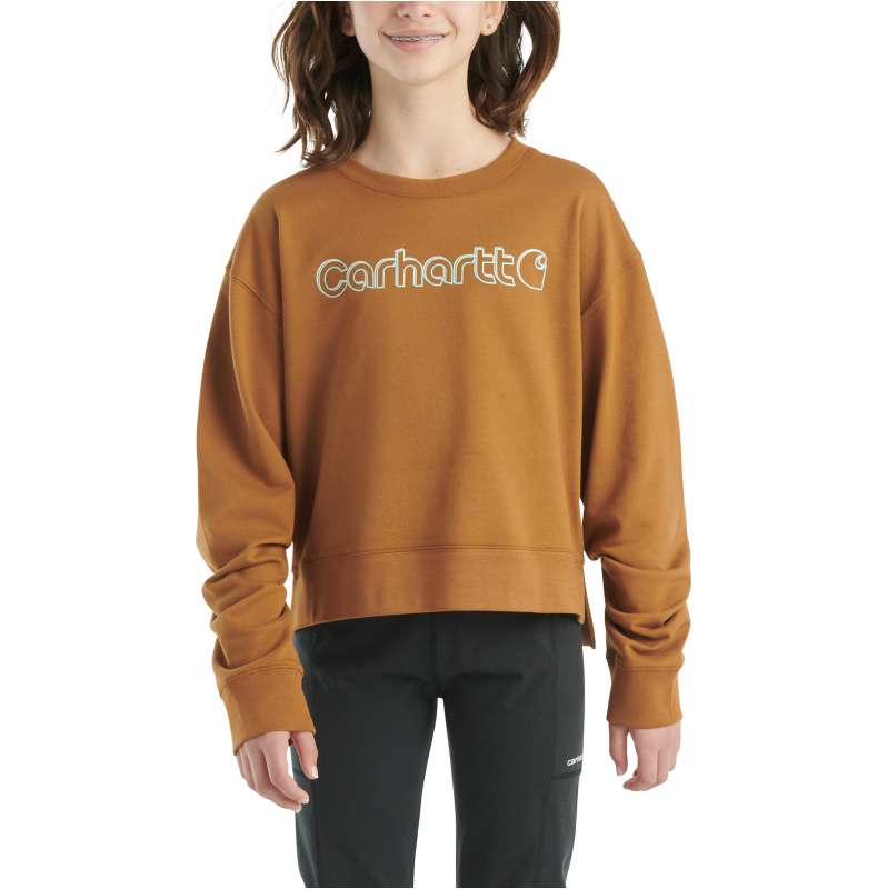 Carhartt  Carhartt Brown Girls' Long-Sleeve Logo Shirt (Child/Youth)