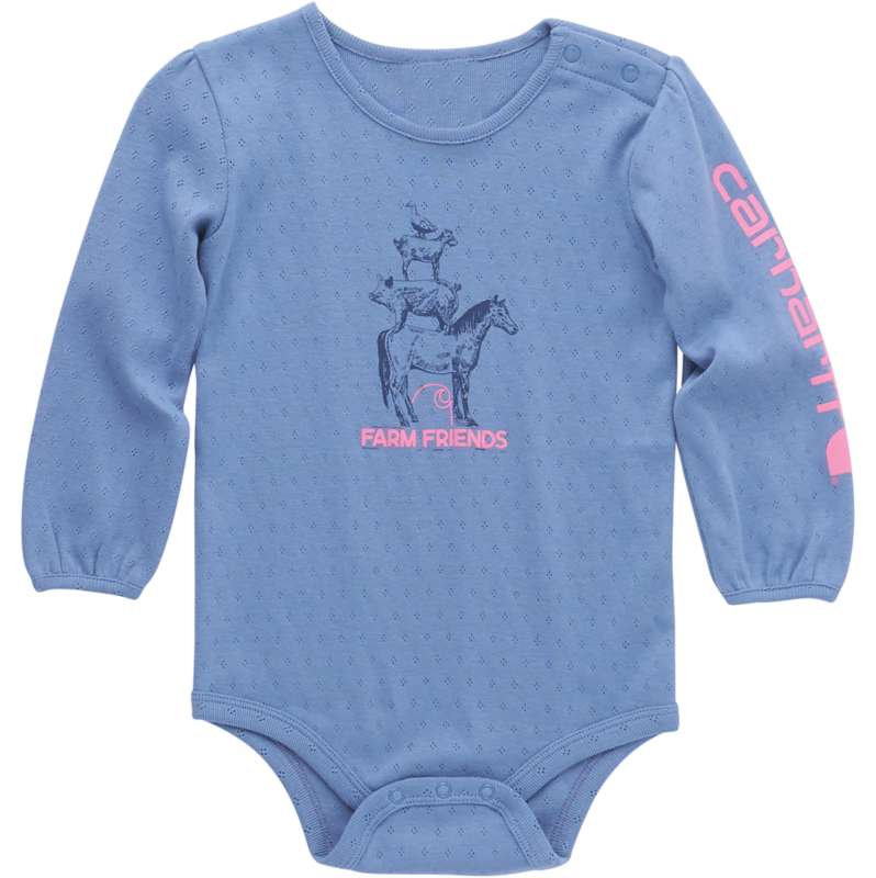 Carhartt  Thundercloud Girls' Long-Sleeve Farm Friends Bodysuit (Infant)