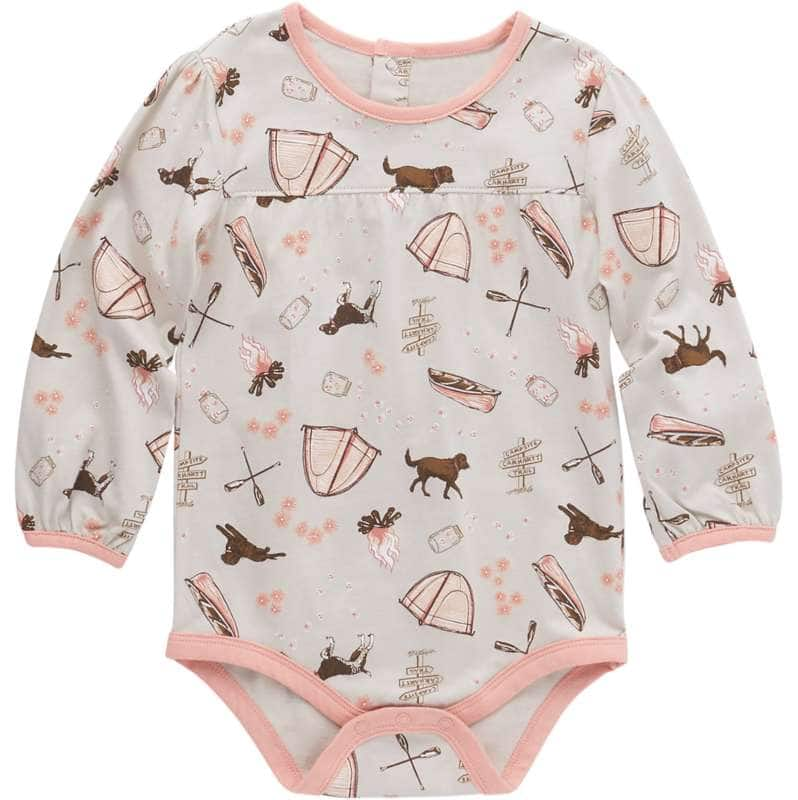 Carhartt  Sand Girls' Long-Sleeve Camping Bodysuit (Infant)