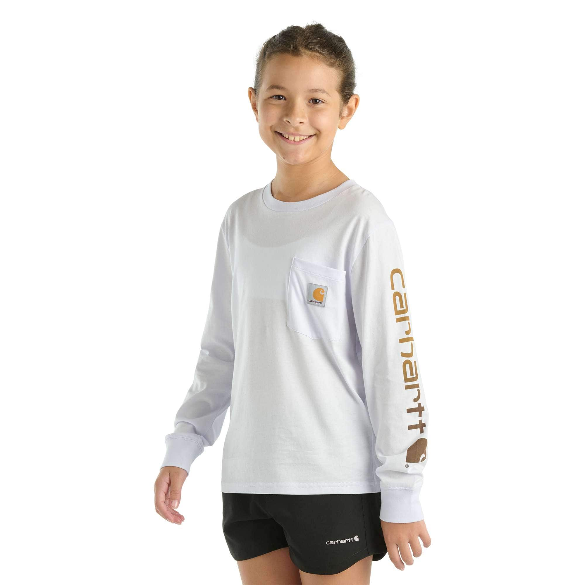 Additional thumbnail 1 of Girls' Long Sleeve Pocket T-Shirt (Toddler/Child/Youth)