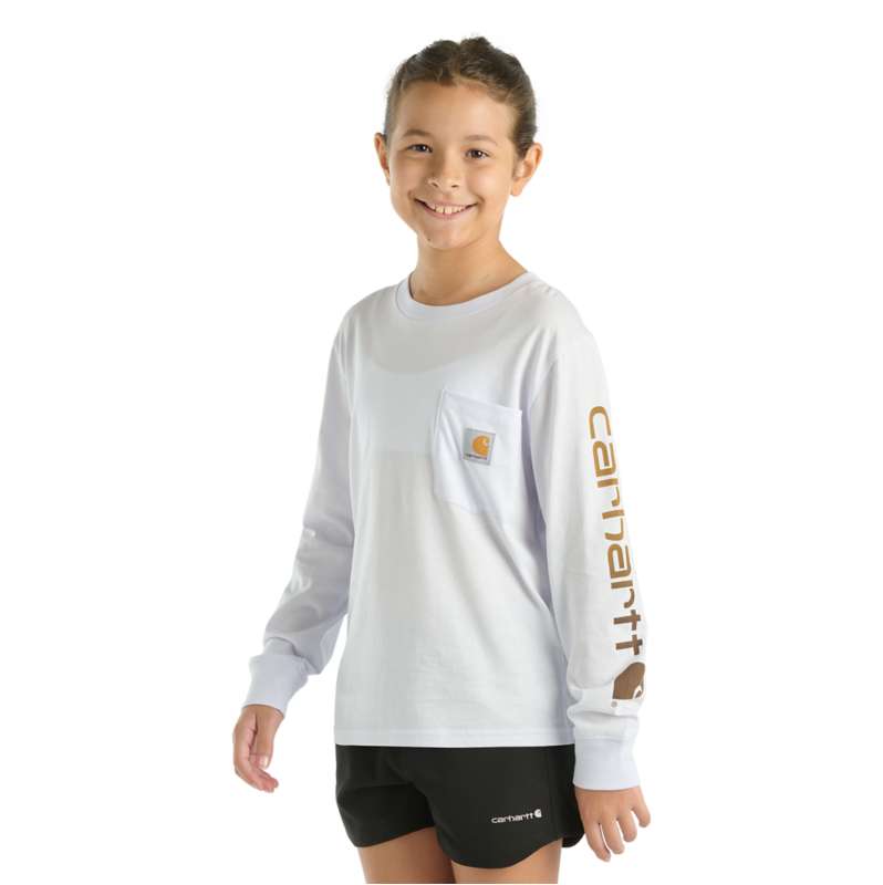 Carhartt  Lavender Girls' Long Sleeve Pocket T-Shirt (Toddler/Child/Youth)