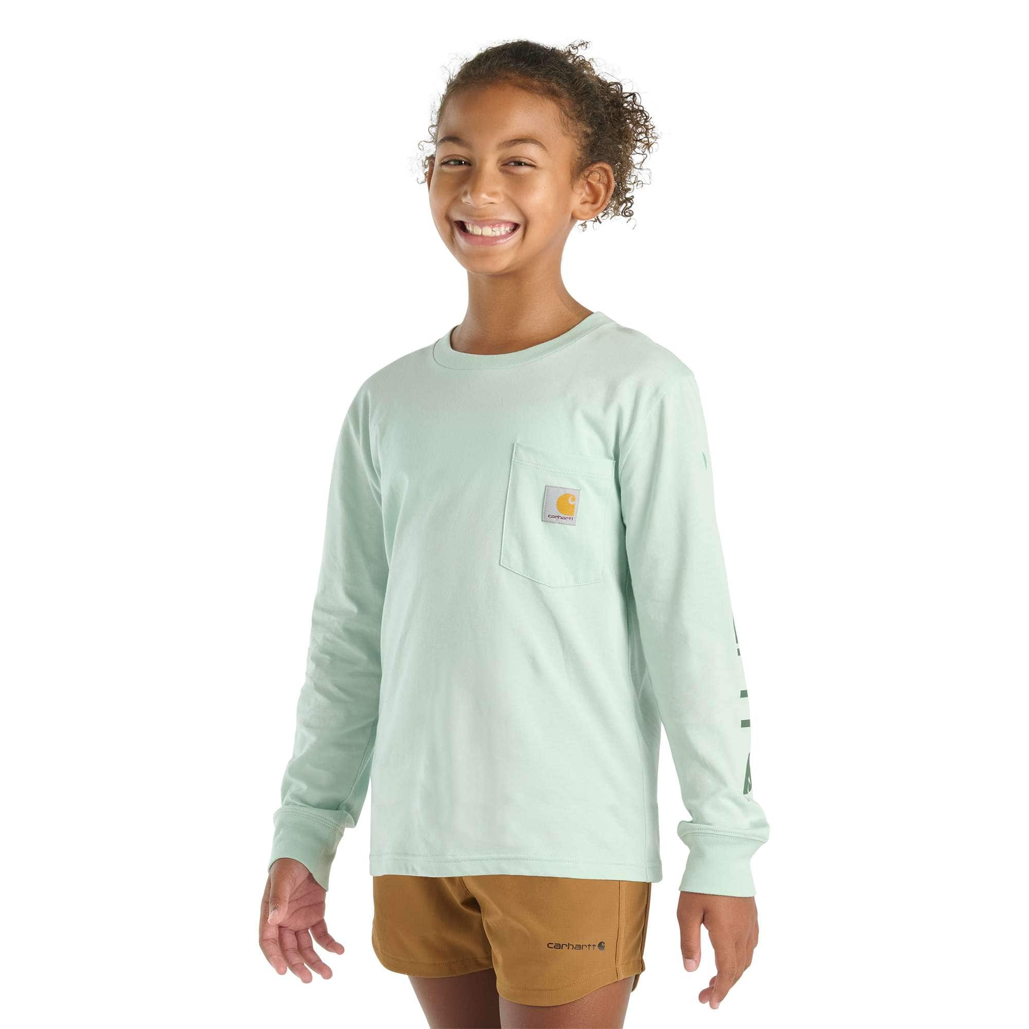 Additional thumbnail 1 of Girls' Long Sleeve Pocket T-Shirt (Toddler/Child/Youth)