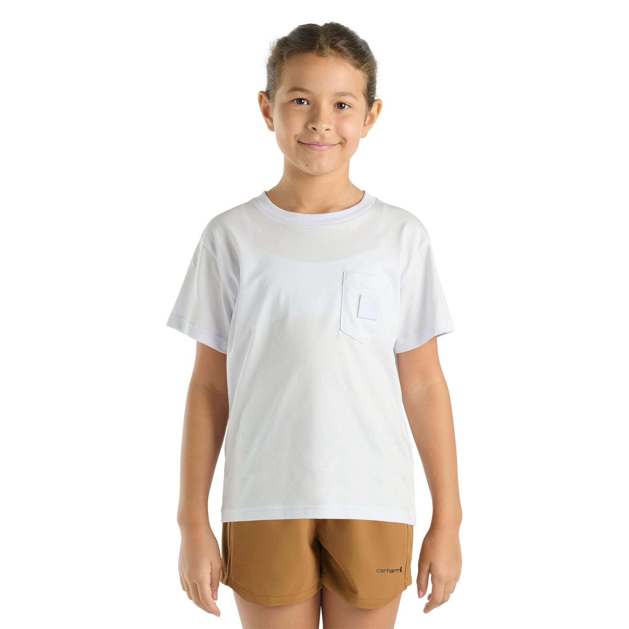 Additional thumbnail 1 of Girls' Short Sleeve Tonal Patch Pocket T-Shirt (Toddler/Child/Youth)