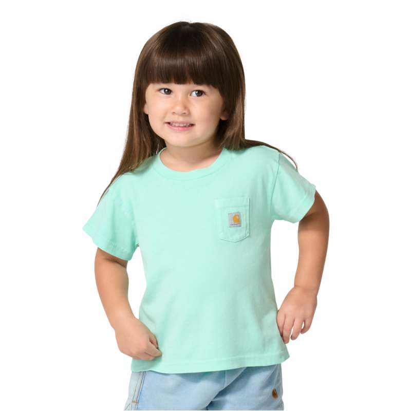 Carhartt  Pastel Turquoise Girls' Short Sleeve Re-Engineered Garment Dye Pocket T-Shirt (Child/Toddler/Youth)