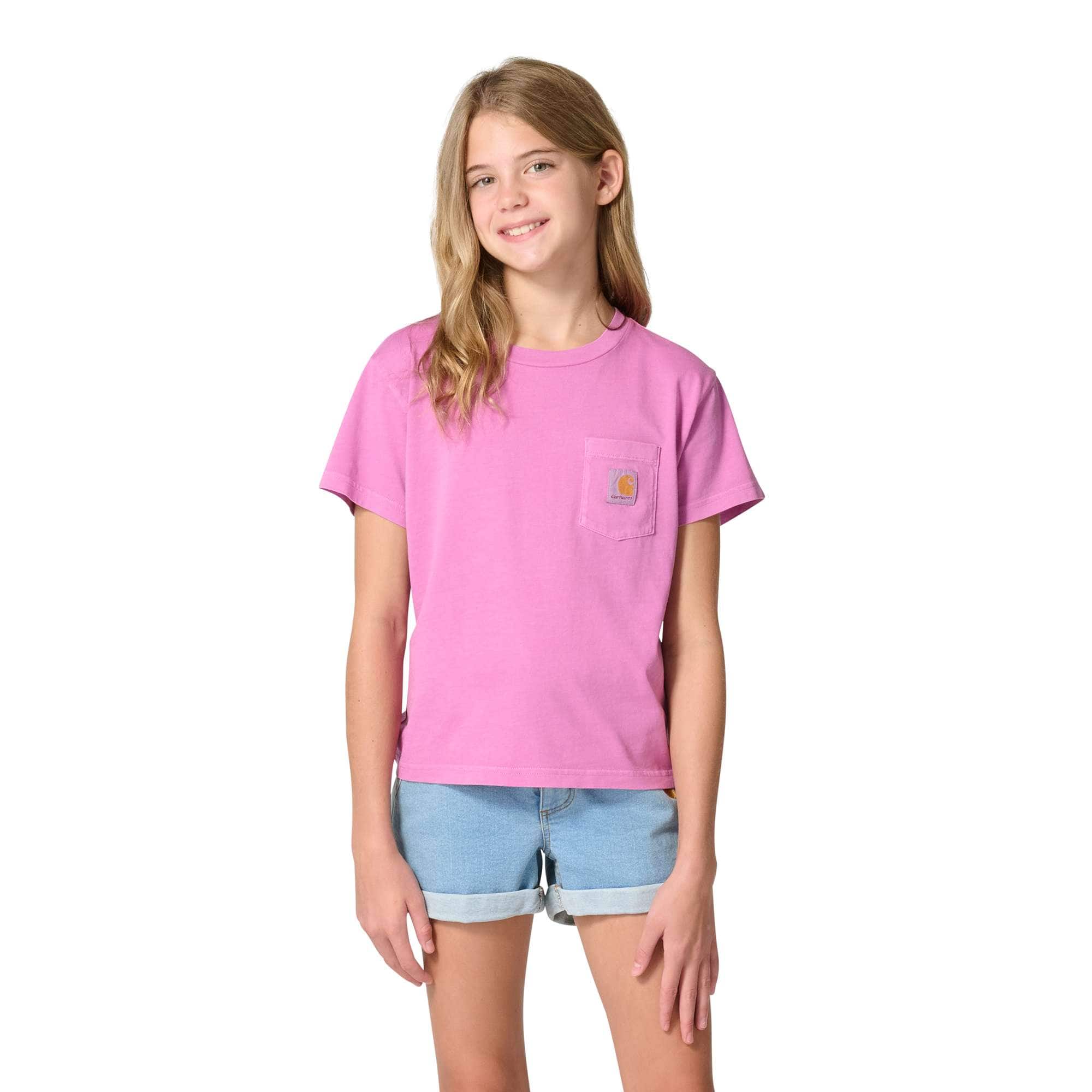 Carhartt Girls' Short Sleeve Re-Engineered Garment Dye Pocket T-Shirt (Child/Toddler/Youth)
