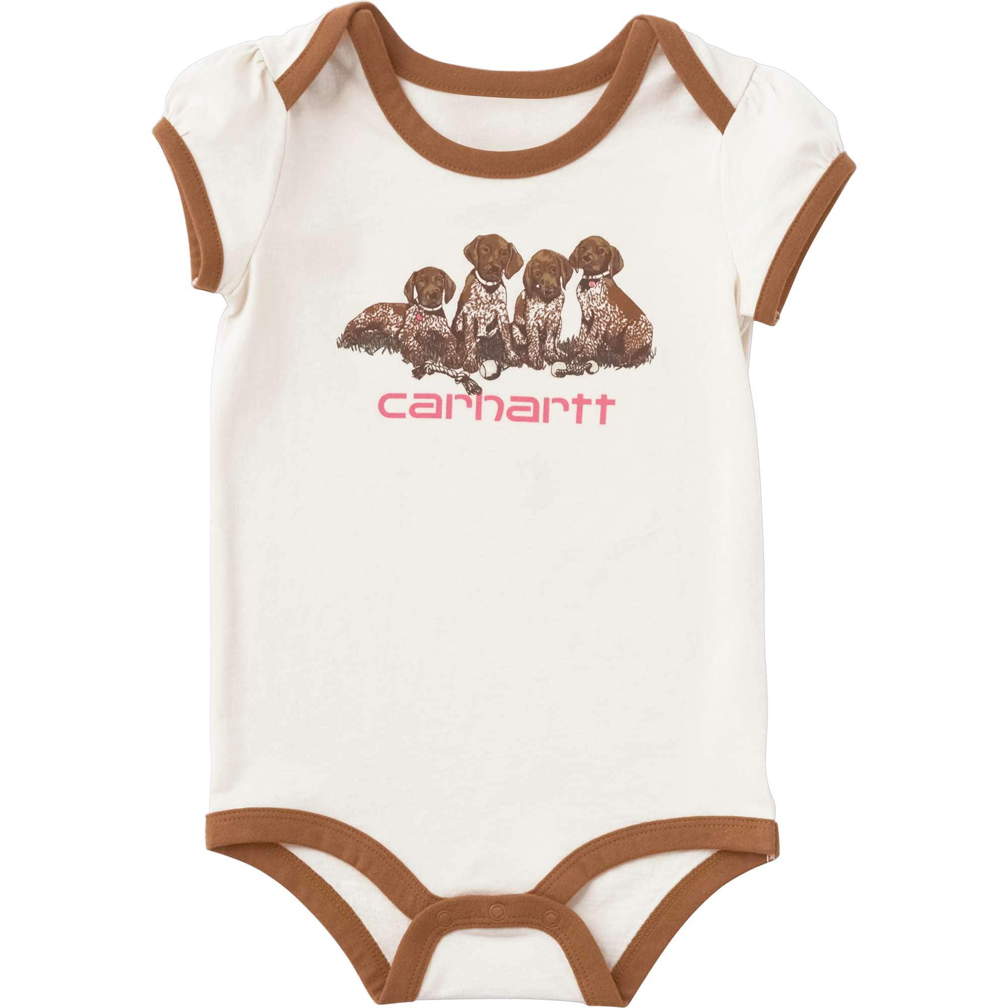 Carhartt Girls' Short Sleeve Puppies Bodysuit (Baby)