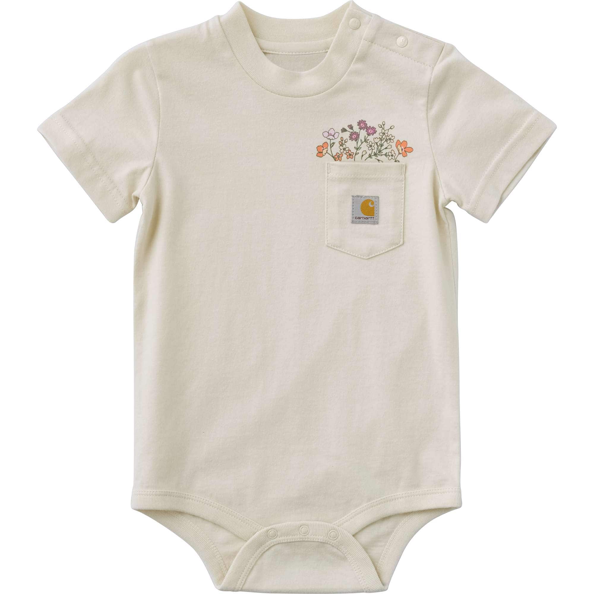 Carhartt Girls' Short Sleeve Garden Pocket Bodysuit (Baby)