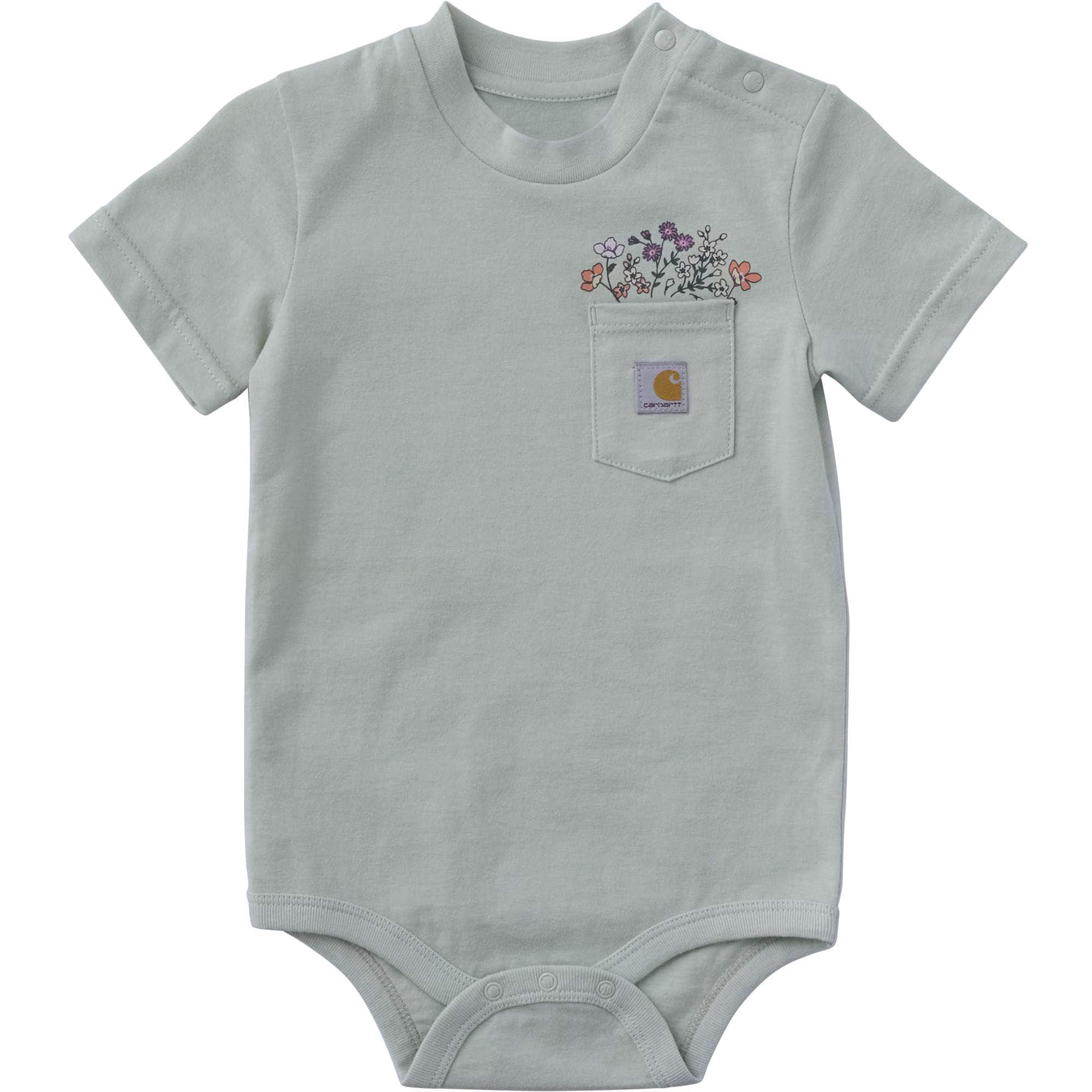 Carhartt Girls' Short Sleeve Garden Pocket Bodysuit (Baby)