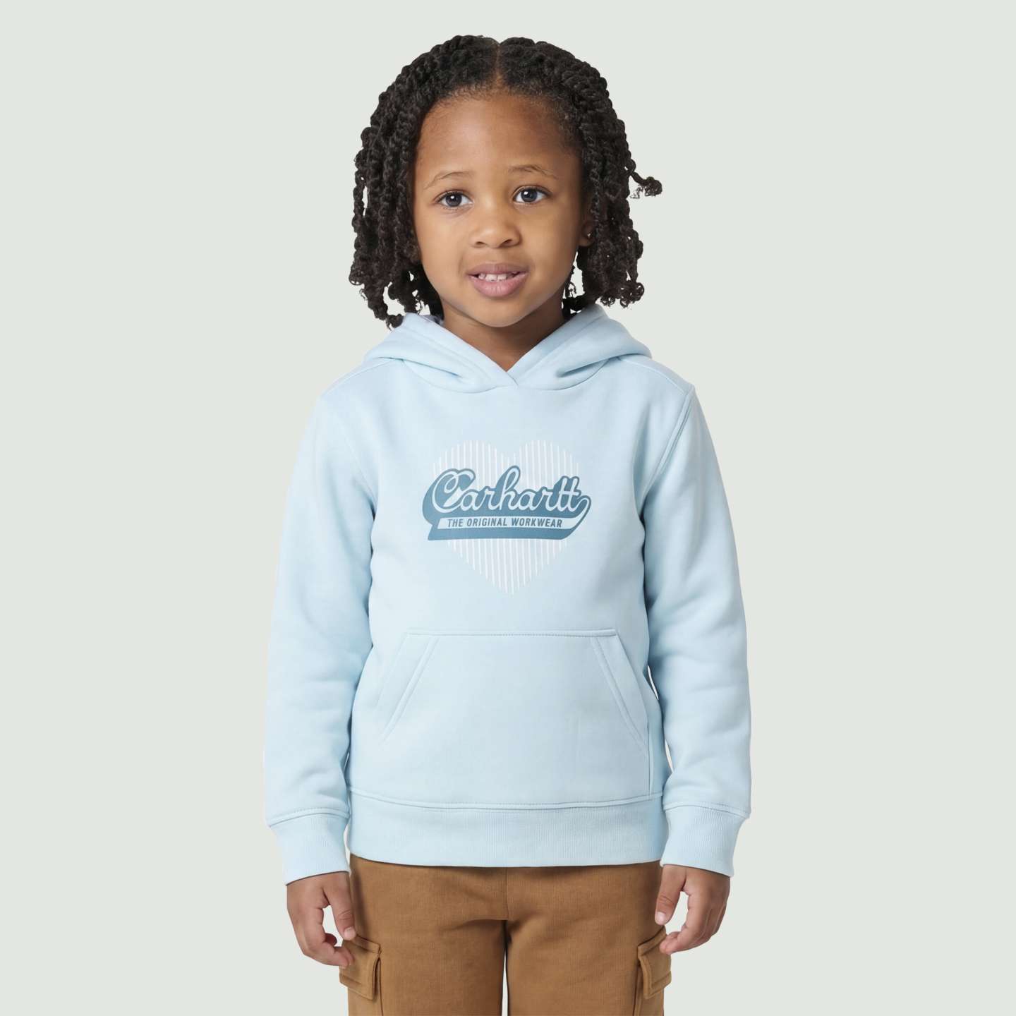 Толстовка Carhartt Long Sleeve Heart Logo для девочек, цвет: Синий мглистый — фото 2