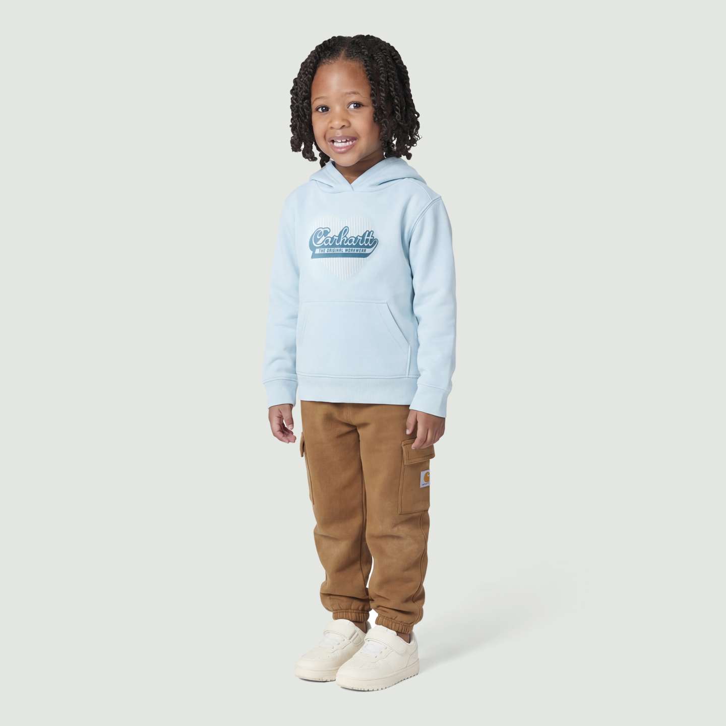 Толстовка Carhartt Long Sleeve Heart Logo для девочек, цвет: Синий мглистый — фото 6