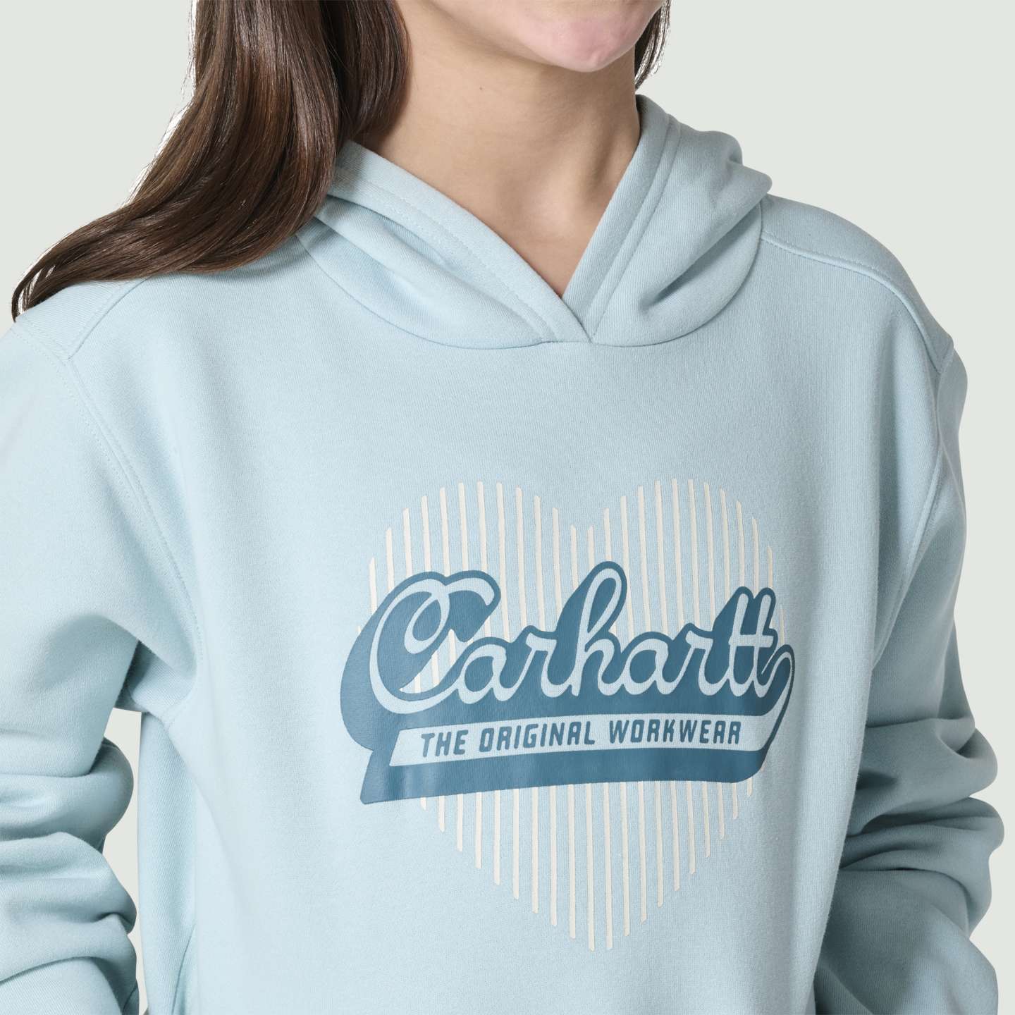 Толстовка Carhartt Long Sleeve Heart Logo для девочек, цвет: Синий мглистый — фото 7
