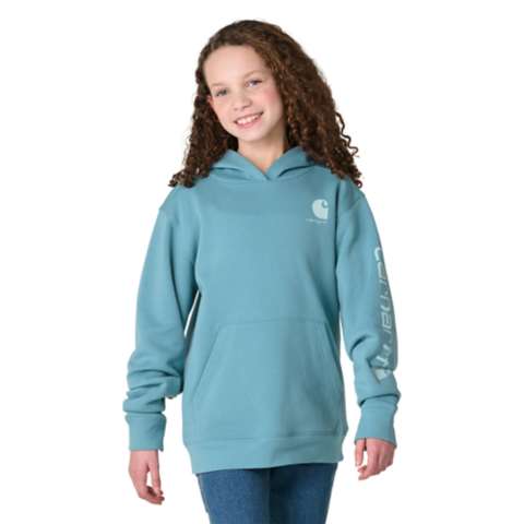 Детские худи Carhartt Girls' Long Sleeve Hooded Logo Sweatshirt (Child/Youth)