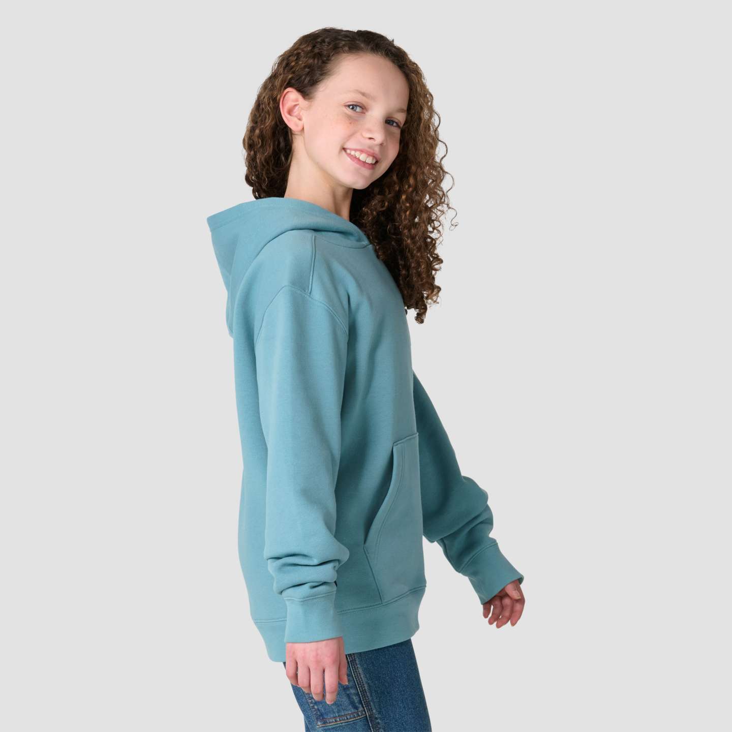 Свитшот Carhartt Long Sleeve Hooded Logo Sweatshirt (Child/Youth) для девочек, цвет: Минеральный синий — фото 4