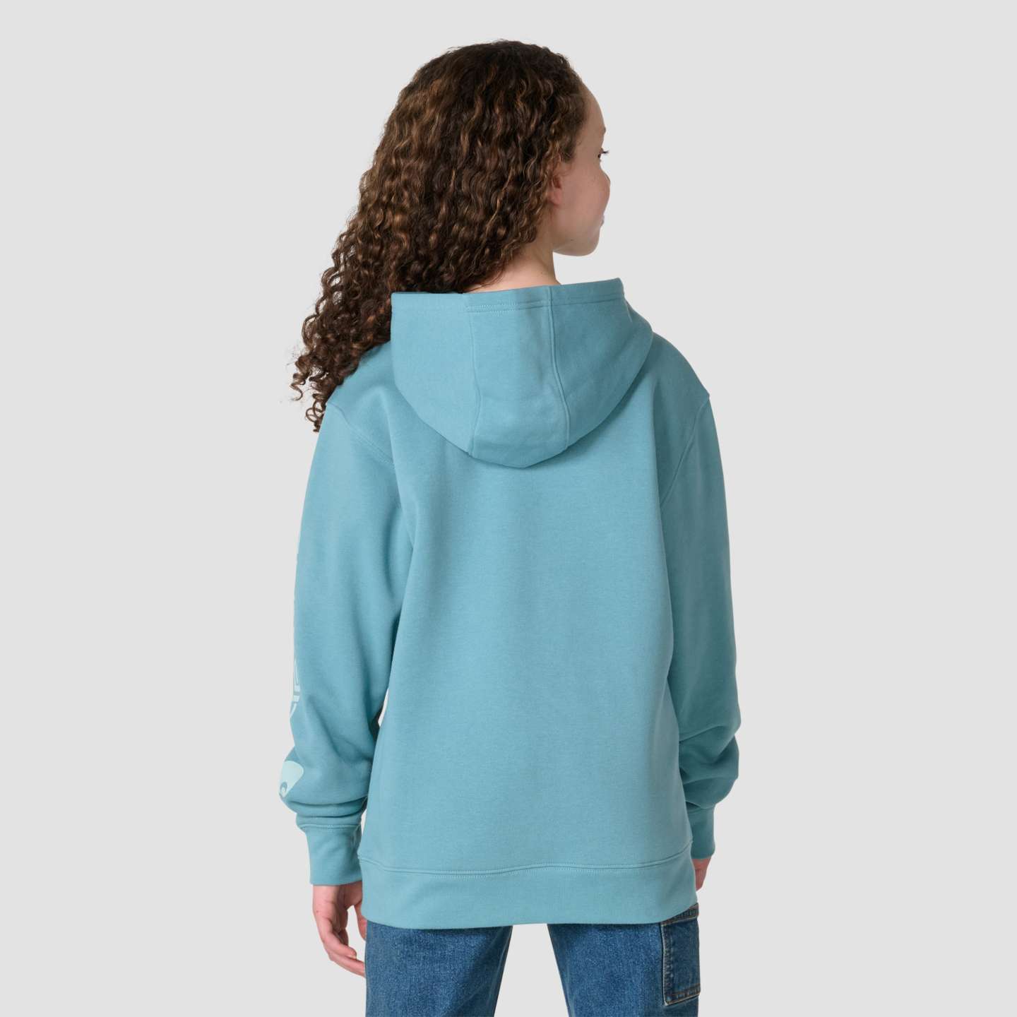 Свитшот Carhartt Long Sleeve Hooded Logo Sweatshirt (Child/Youth) для девочек, цвет: Минеральный синий — фото 2