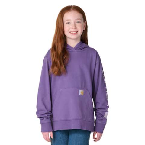 Детские худи Carhartt Girls' Long Sleeve Garment Dyed Hooded Sweatshirt (Child/Youth)