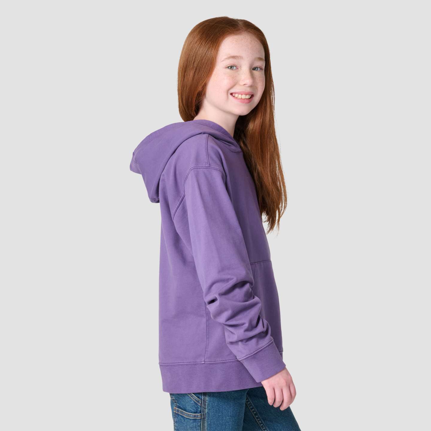 Худи Carhartt Long Sleeve Garment Dyed Hooded Sweatshirt для девочек, цвет: Виноградный — фото 4