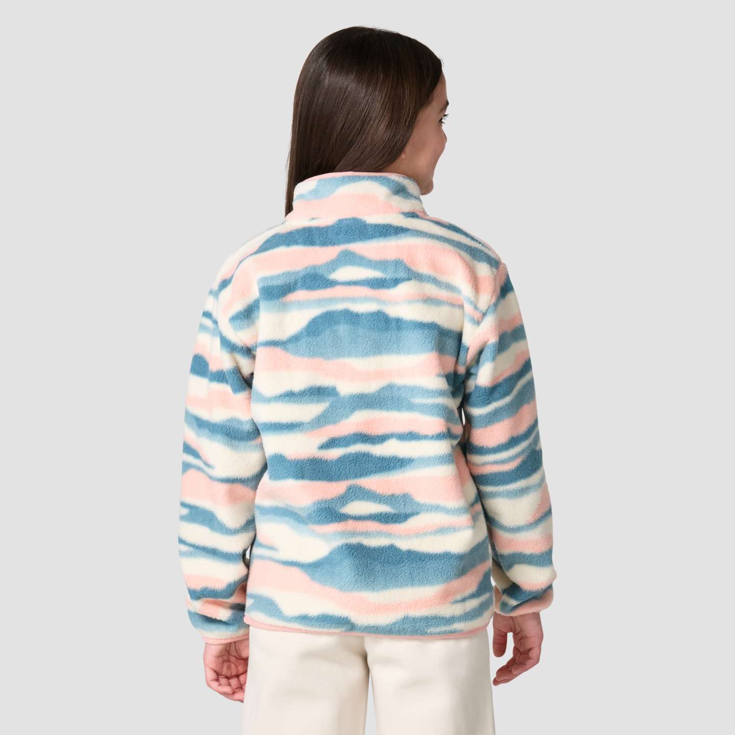 Толстовка Carhartt Long Sleeve Fleece Quarter-Snap Printed для девочек, цвет: Меловой — фото 3