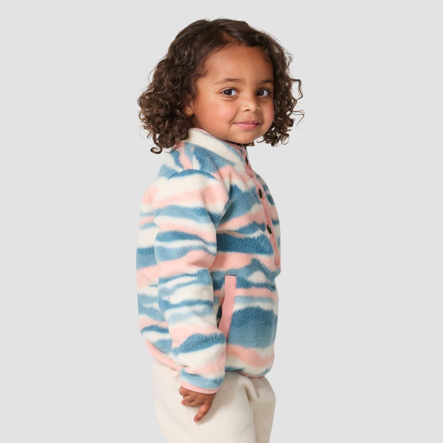 Толстовка Carhartt Long Sleeve Fleece Quarter-Snap Printed для девочек, цвет: Меловой — фото 5