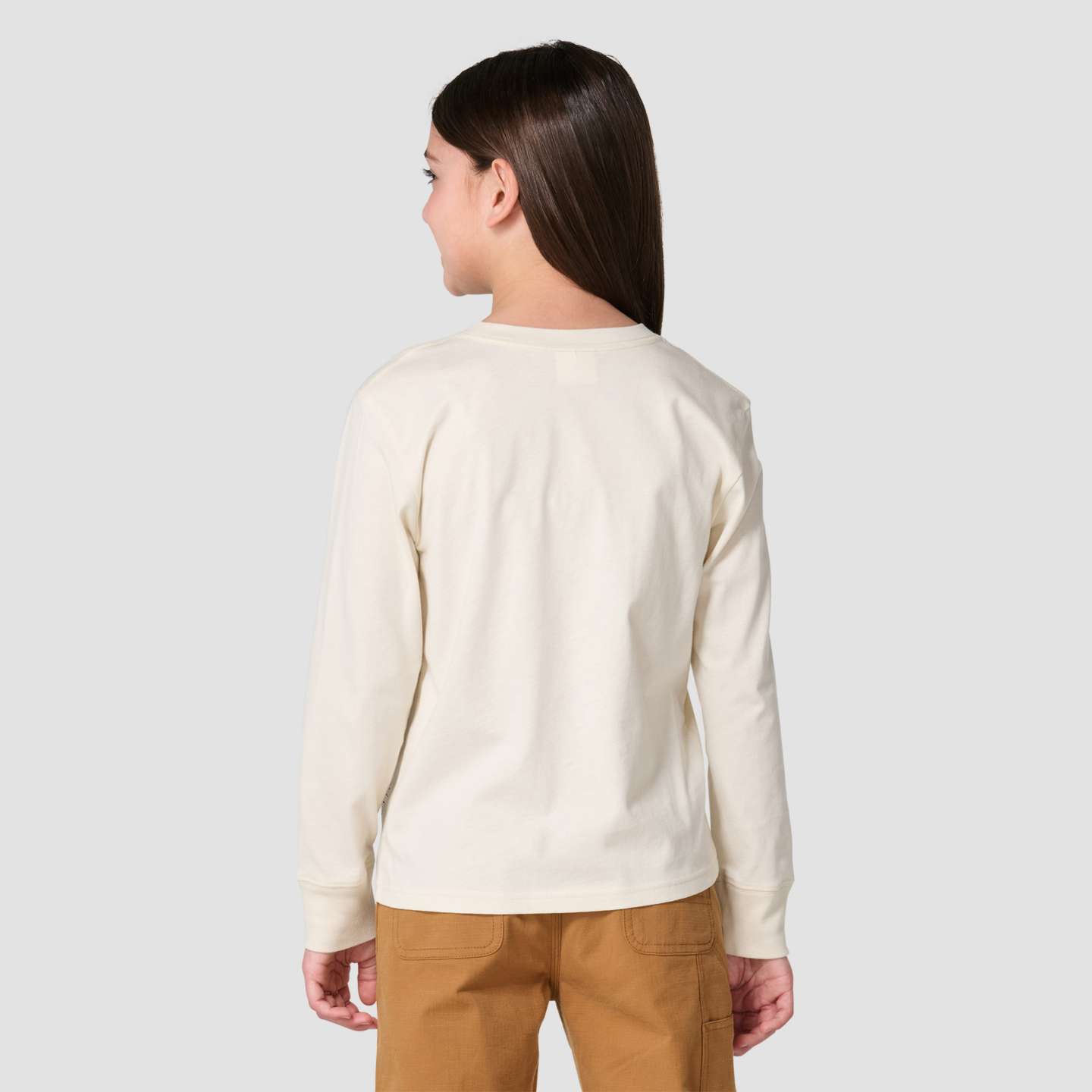 Футболка Carhartt Long Sleeve Wild Horses для девочек, цвет: Меловой — фото 3