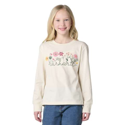 Детские футболки Carhartt Girls' Long Sleeve Script T-Shirt (Toddler/Child)