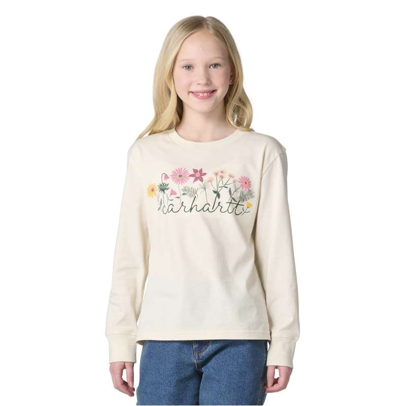 Carhartt  Chalk Girls' Long Sleeve Script T-Shirt (Toddler/Child)