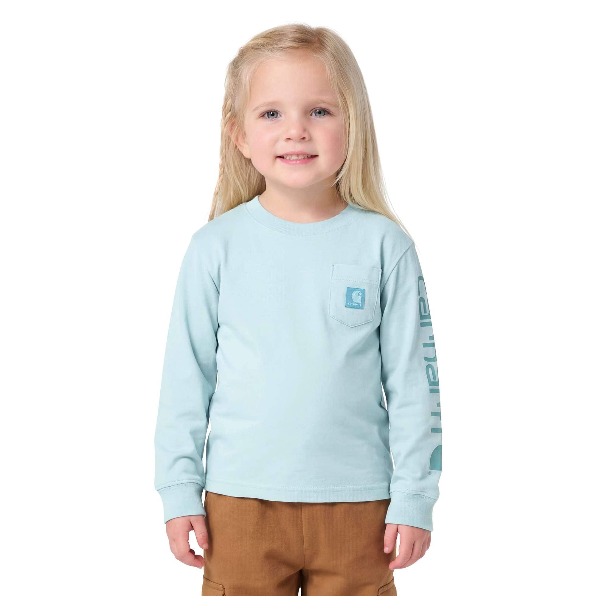 Additional thumbnail 1 of Girls' Long Sleeve Tonal Patch Pocket T-Shirt (Toddler/Child/Youth)