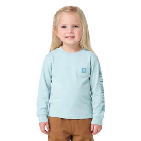 Детские футболки Carhartt Girls' Long Sleeve Tonal Patch Pocket T-Shirt (Toddler/Child/Youth)