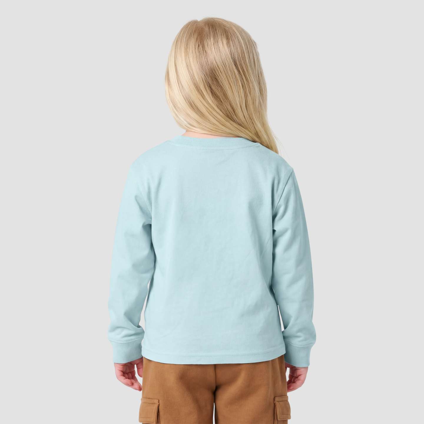 Футболка Carhartt Long Sleeve Tonal Patch Pocket для девочек, цвет: Синий мглистый — фото 3
