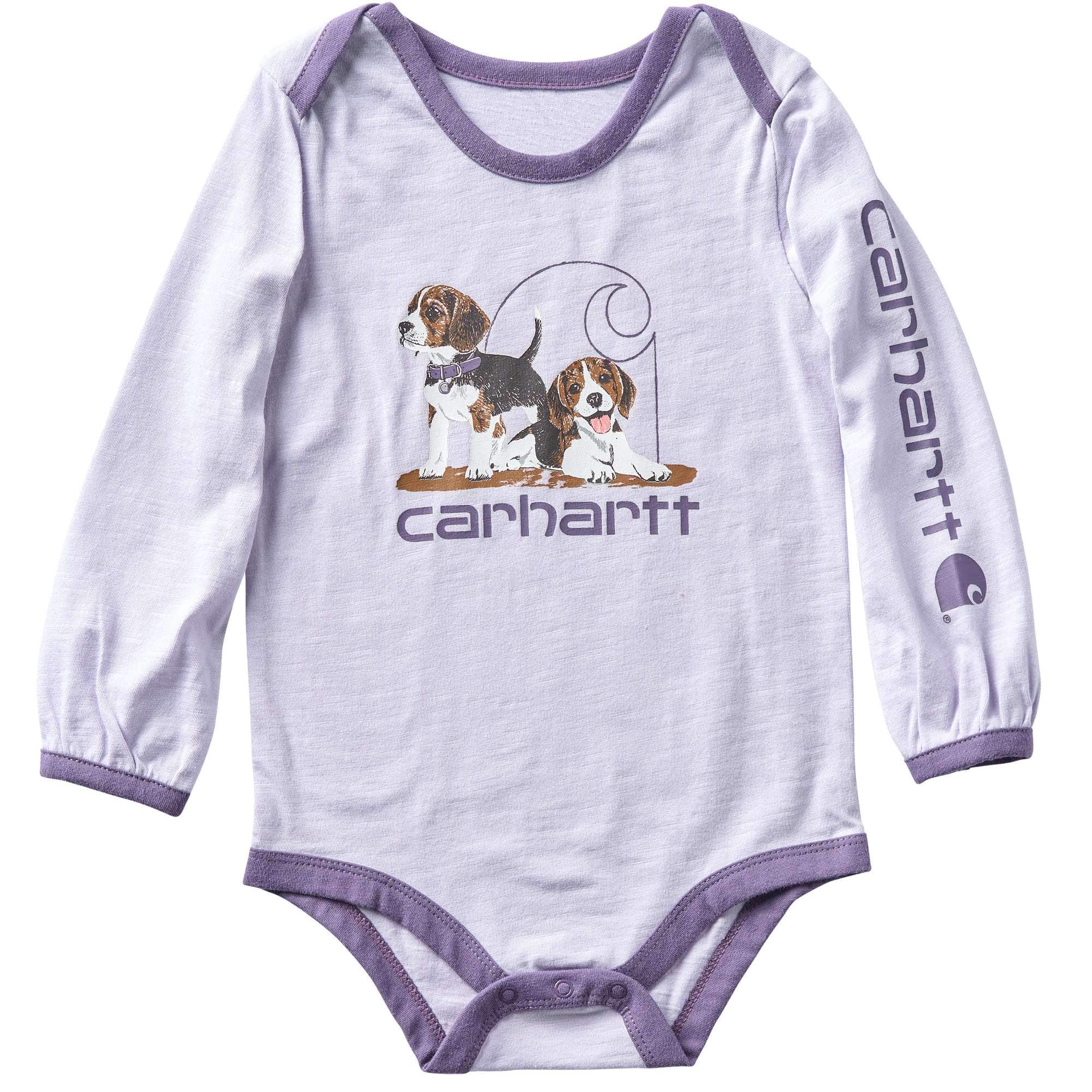 Carhartt Girls' Long Sleeve Puppies Bodysuit (Baby)