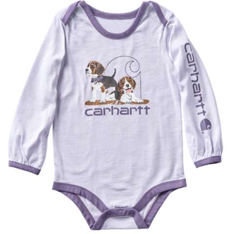 Carhartt Girls' Long Sleeve Puppies Bodysuit (Baby)