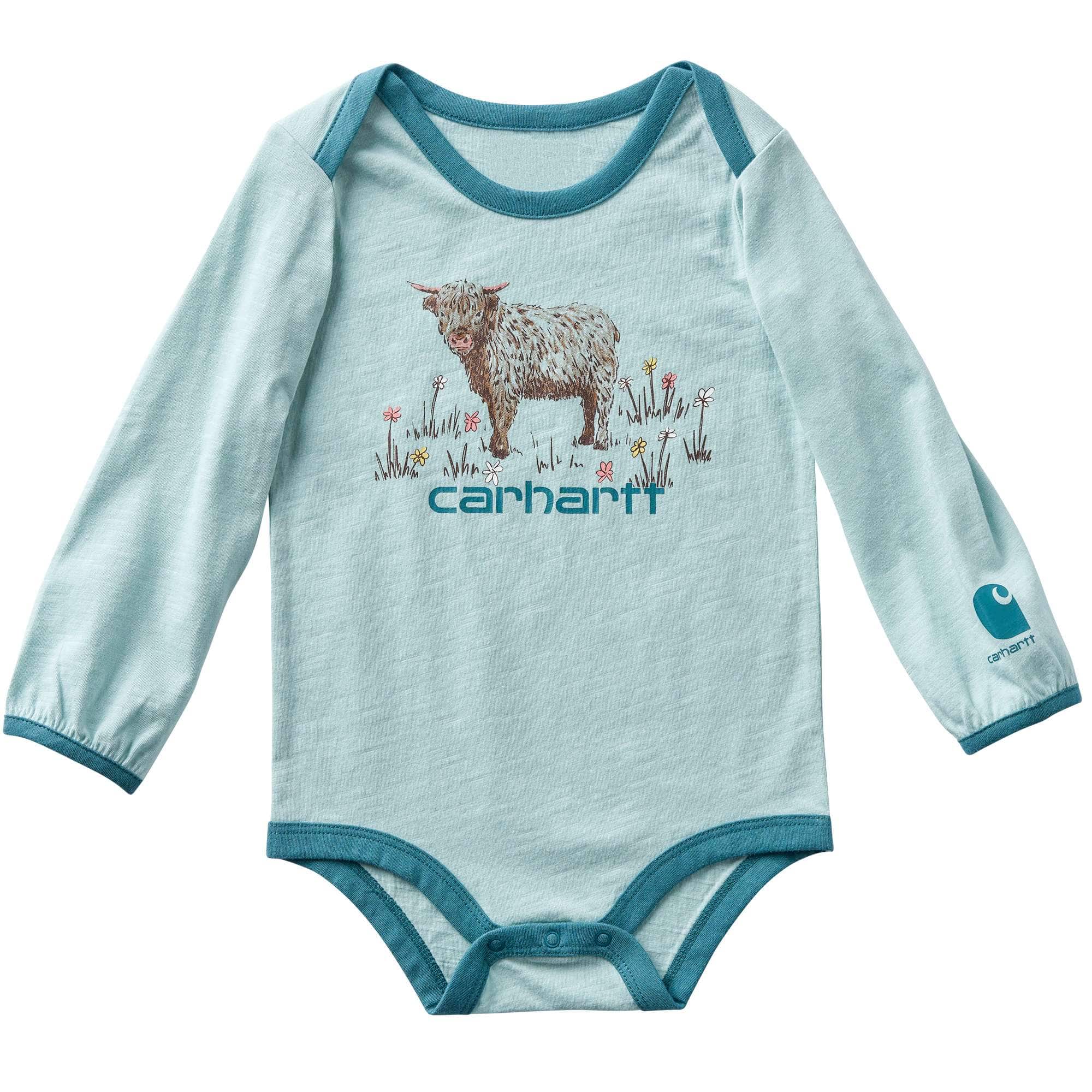 Carhartt Girls' Long Sleeve Cow Bodysuit (Baby)
