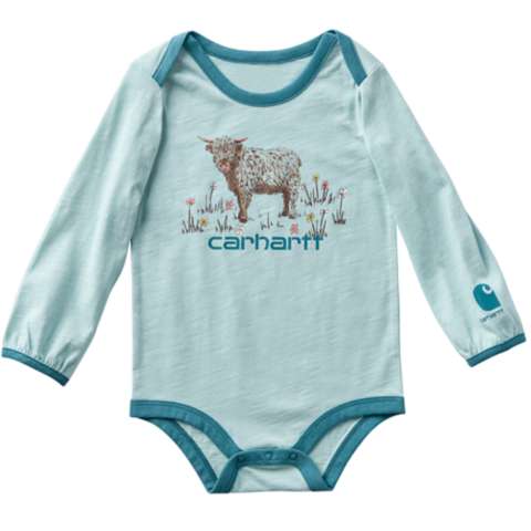 Carhartt Girls' Long Sleeve Cow Bodysuit (Baby)