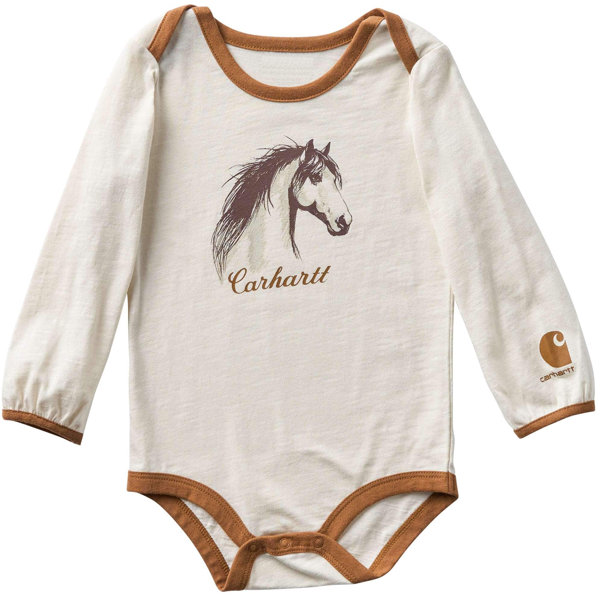 Carhartt Girls' Long Sleeve Horse Bodysuit (Baby)