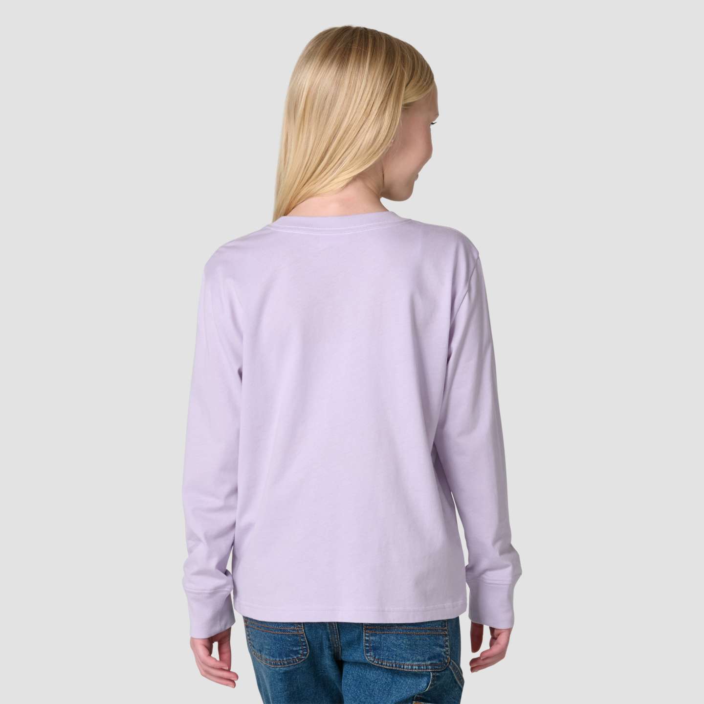Футболка Carhartt Long Sleeve Floral Pocket для девочек, цвет: Сиреневый мглистый — фото 3