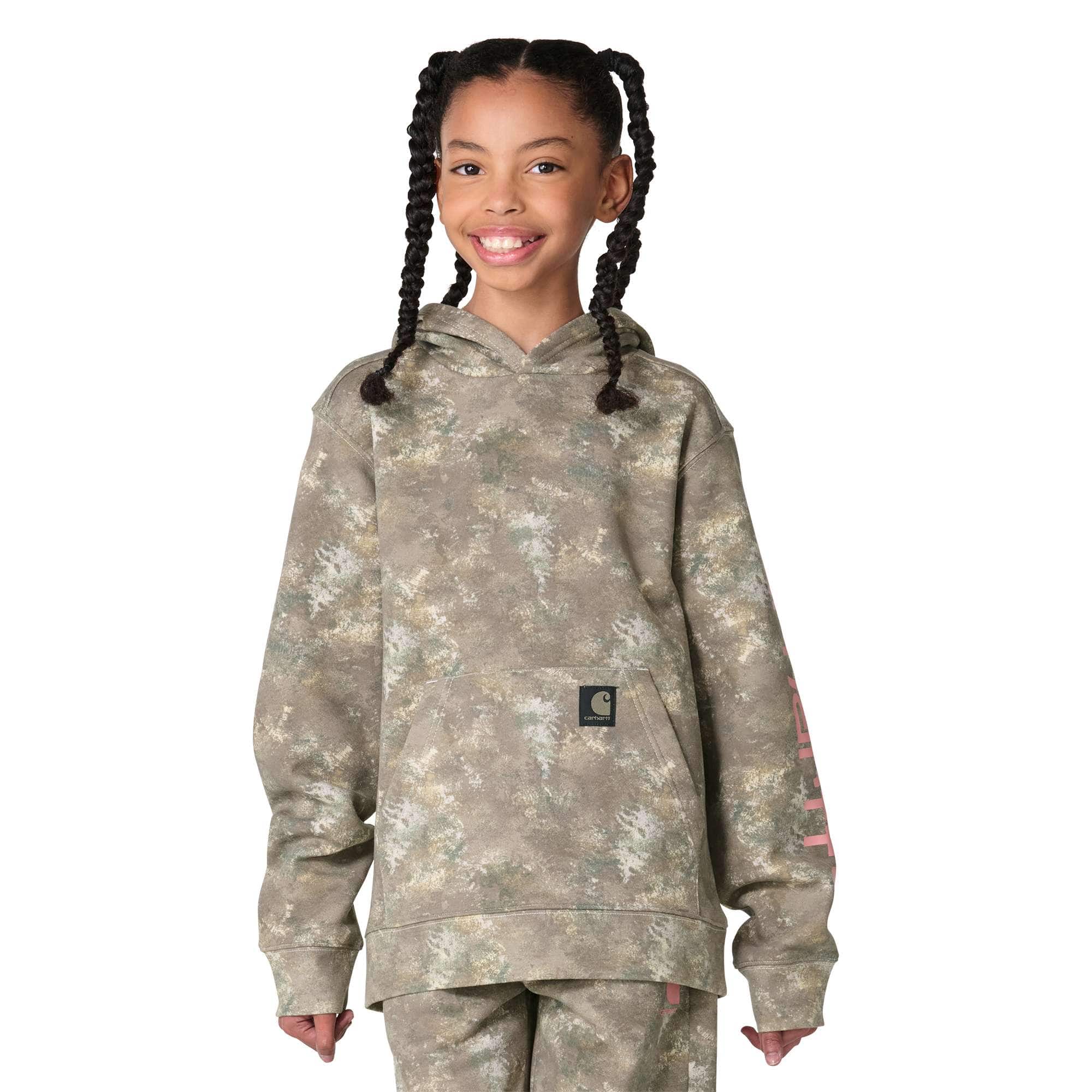 Carhartt Girls' Long Sleeve Hooded Camo Graphic Sweatshirt (Child/Youth)