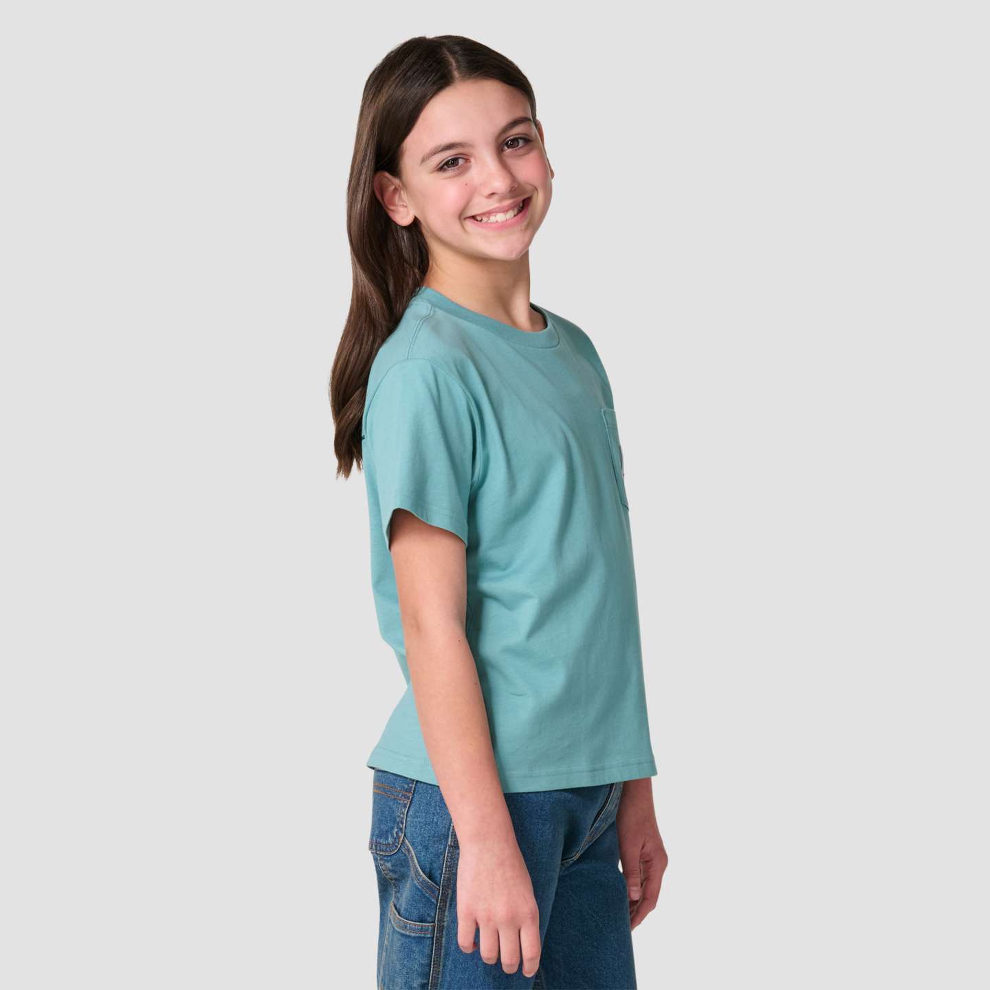 Футболка Carhartt Short Sleeve Rodeo для девочек, цвет: Минеральный синий — фото 4