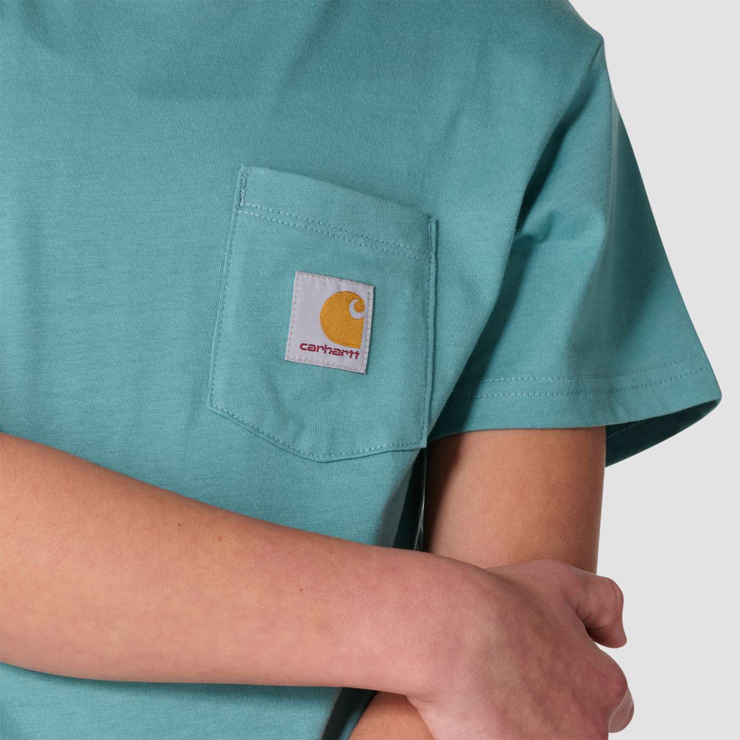 Футболка Carhartt Short Sleeve Rodeo для девочек, цвет: Минеральный синий — фото 6