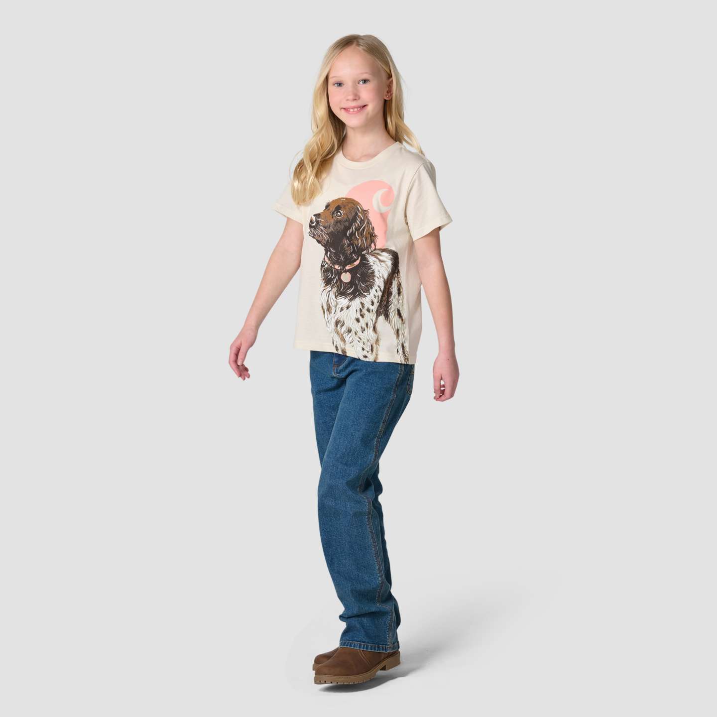 Футболка Carhartt Short Sleeve Dog для девочек, цвет: Меловой — фото 2