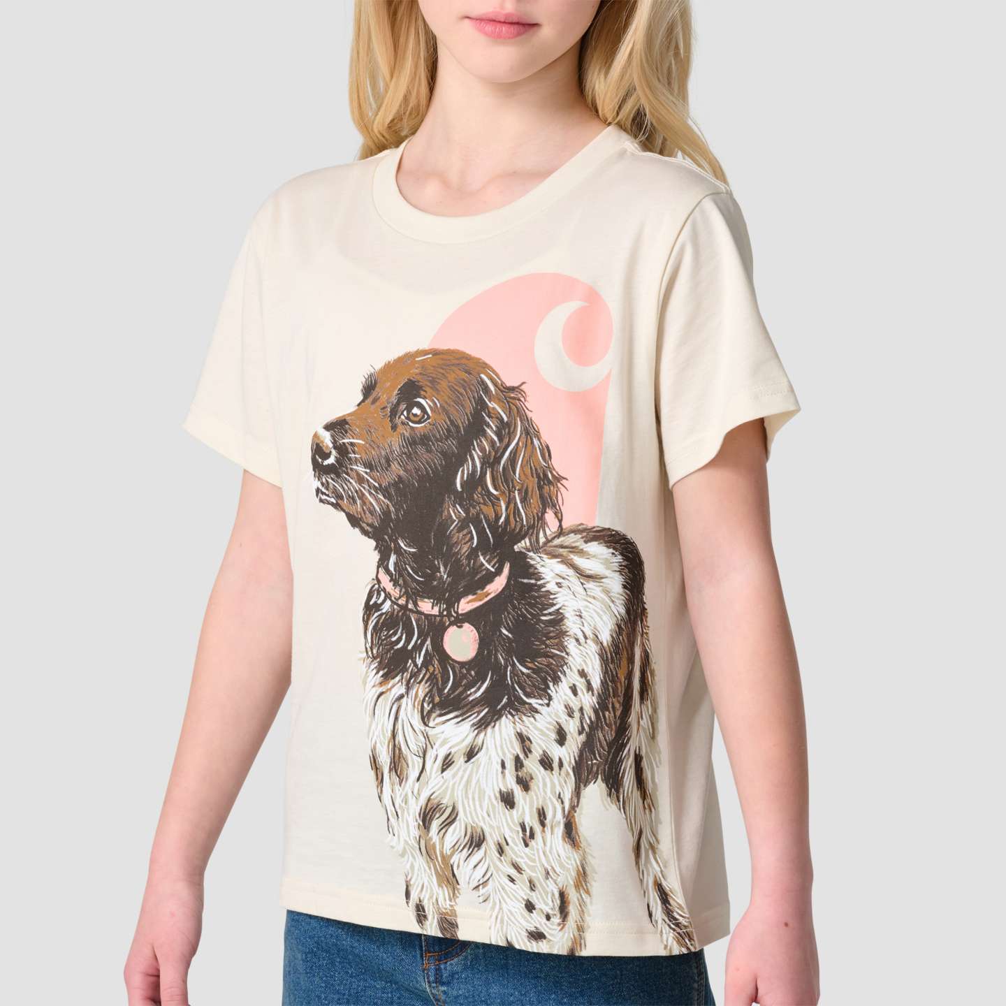 Футболка Carhartt Short Sleeve Dog для девочек, цвет: Меловой — фото 4