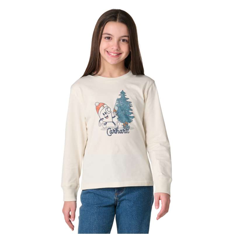 Carhartt  Chalk Girls' Long Sleeve Nettie Winter T-Shirt (Toddler/Child/Youth)