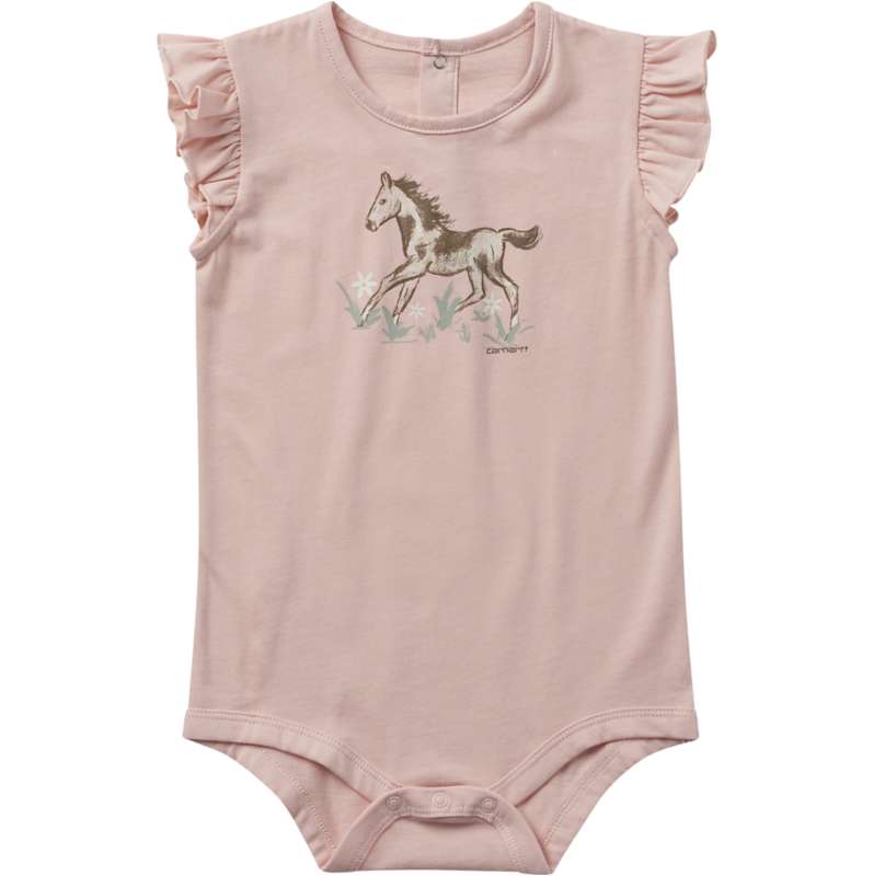 Carhartt  Misty Rose Girls' Short-Sleeve Day on the Farm Bodysuit