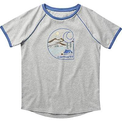 Carhartt Toddler girl,youth girl Grey Heather Girls' Short-Sleeve Crewneck C Camp T-Shirt