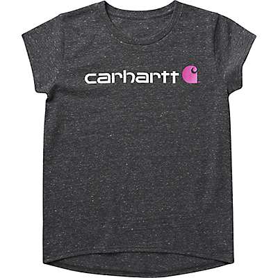 Carhartt Girls' Black Heather Girls' Short-Sleeve Crewneck Core Logo T-Shirt