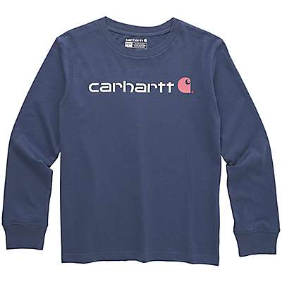 Carhartt Toddler girl,youth girl,child girl Navy Girls' Long-Sleeve Core Logo T-Shirt