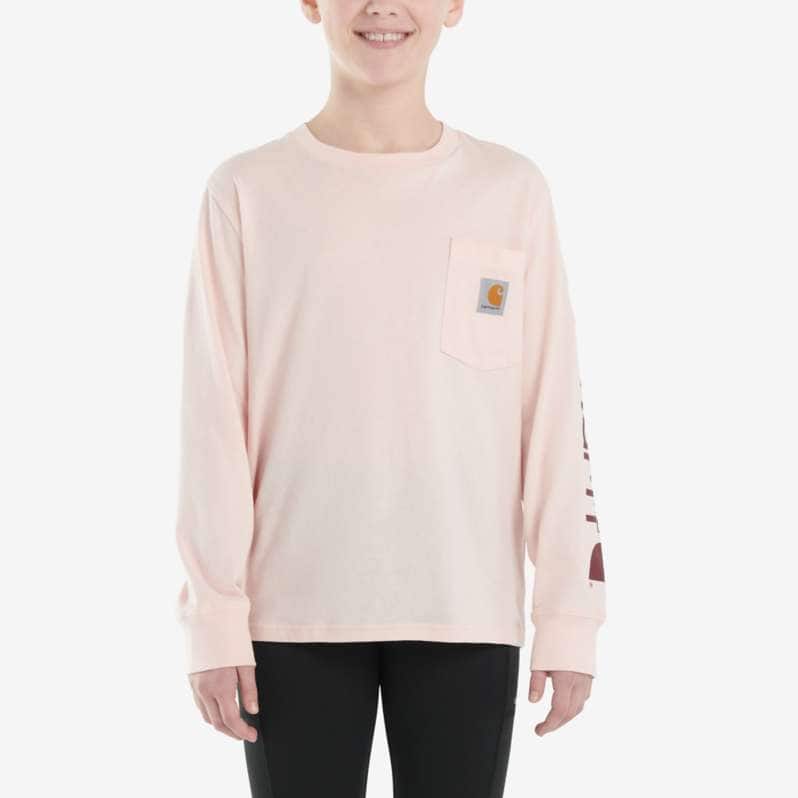 Carhartt  Misty Rose Girls' Long-Sleeve Graphic Pocket T-Shirt